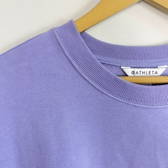 Athleta Purple Retroplush Crewneck Sweatshirt with Hidden Pocket - Picture 4 of 10